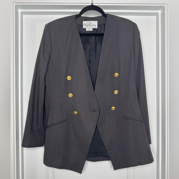 Vintage Oleg Cassini Single Button Blazer, Sz 12 - Picture 1 of 9